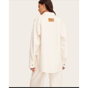 Parke X Target Shacket Women's Small Long Sleeve Denim Cream Oversized In Hand